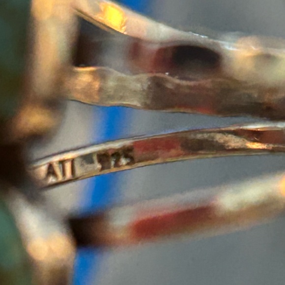 TWO rings one is a 9.25 silver ring sz is 7 AND the cream bow tie is sz 7 1/2 - Picture 10 of 11